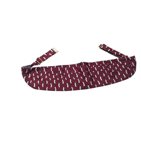 Robert Talbott Carmel Valley Vintage Penguin Cumberbund Red, Gold hardware - Picture 1 of 6